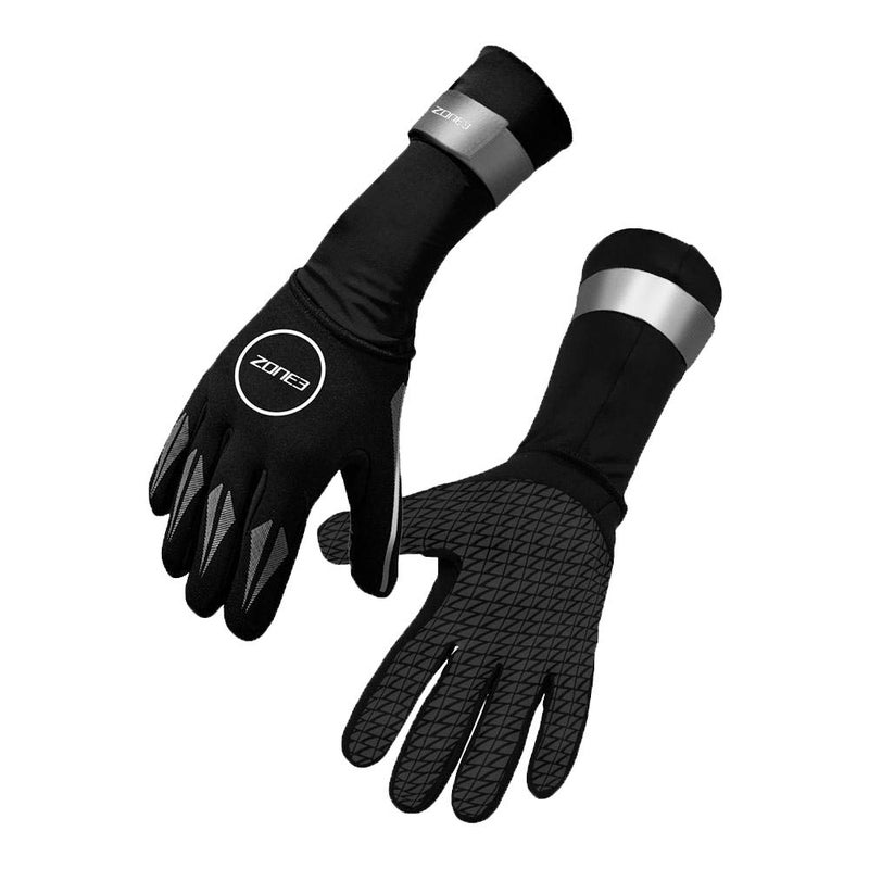 Zone3 Neoprene Swim Gloves (Black/Reflective Silver, Large) - Image 1